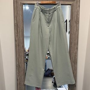 NWOT Abercrombie Women's Sage Green Wide-Leg Sloane Pants